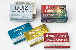 Gra religijna - Biblijne Kalambury; Karty z gry „Biblijne kalambury” – pomoce katechetyczne do nauki historii biblijnych.