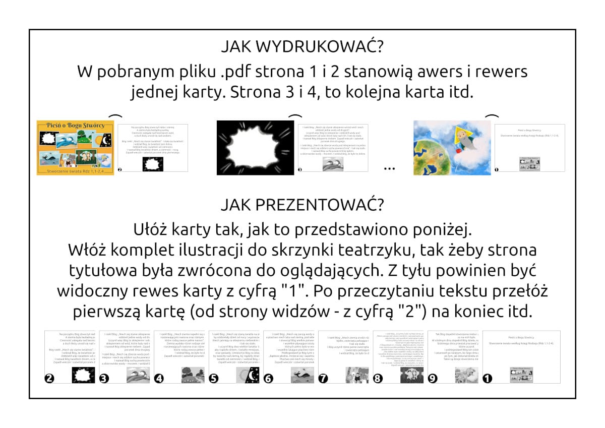 pomoce katechetyczne, kamishibai, stworzenie świata
