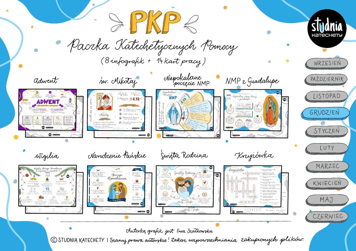 Pomoce na lekcje religii do pobrania i wydruku PDF - PKP grudzień