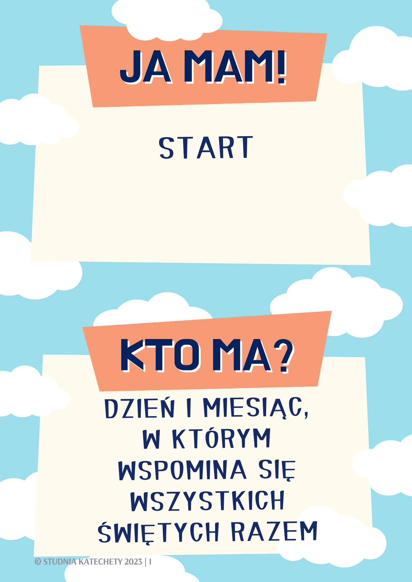 Gra religijna – “JA MAM! KTO MA?” – Wszystkich Świętych - karty w plikach pdf do pobrania i wydruku ⏬🖨️✂️ - obrazek 4