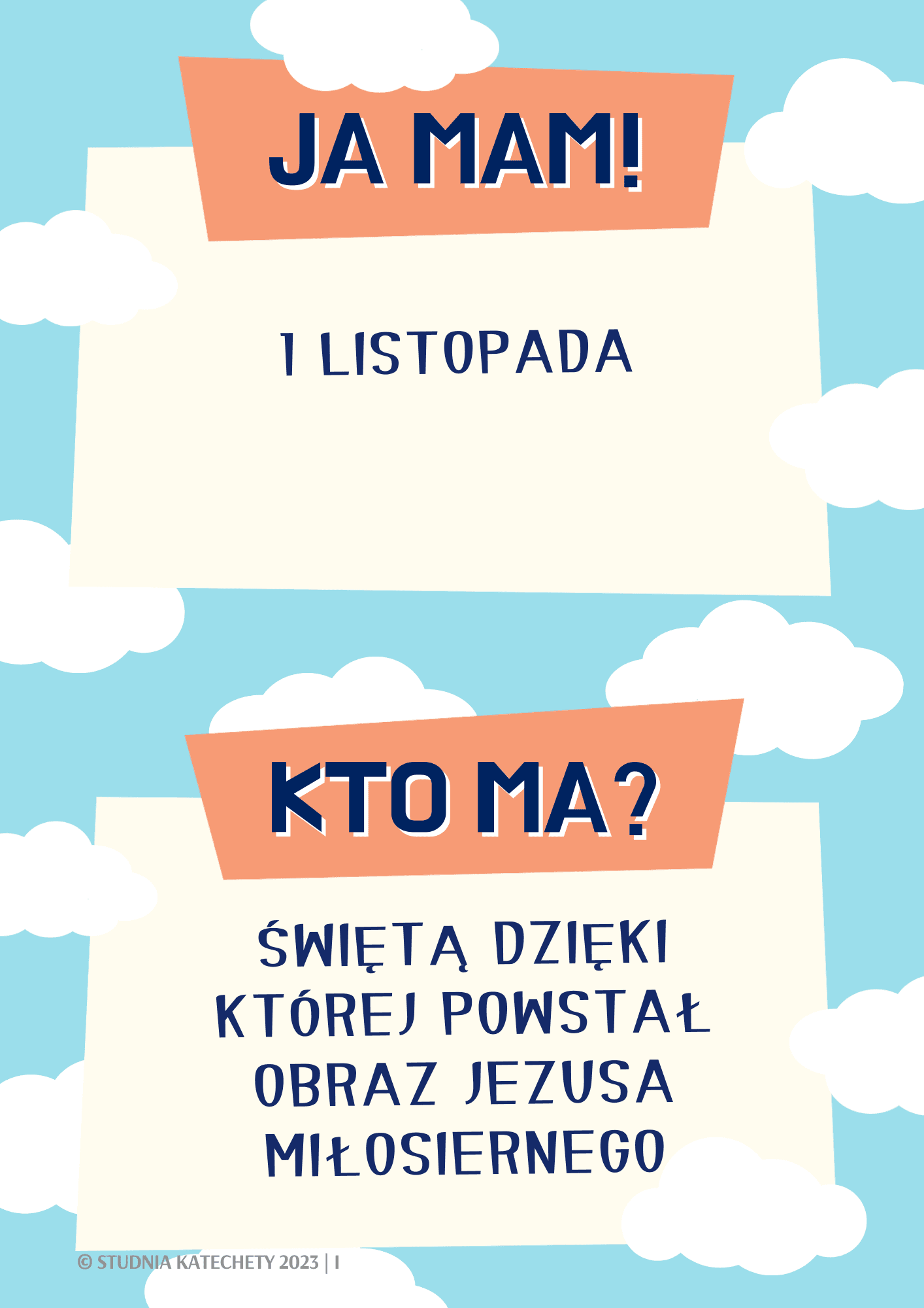 Gra religijna – “JA MAM! KTO MA?” – Wszystkich Świętych - karty w plikach pdf do pobrania i wydruku ⏬🖨️✂️ - obrazek 5