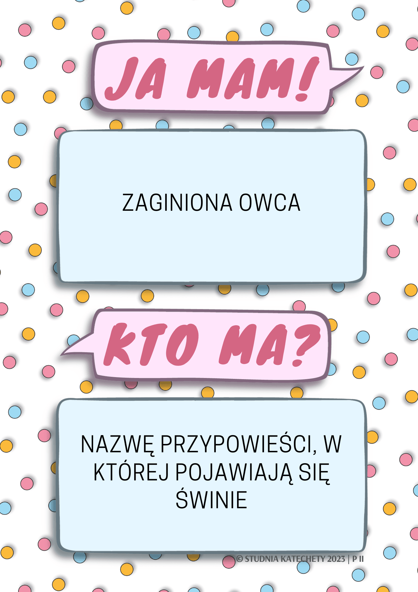 Gra religijna – “JA MAM! KTO MA?” – Przypowieści - karty w plikach pdf do pobrania i wydruku ⏬🖨️✂️ - obrazek 4
