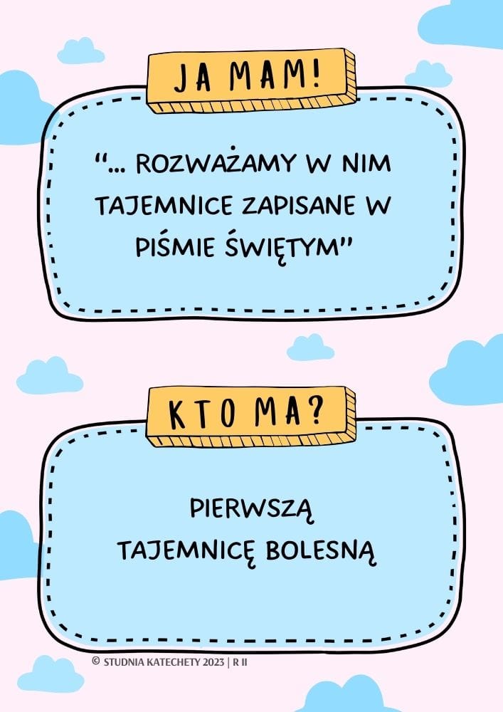 religia - karty o różańcu