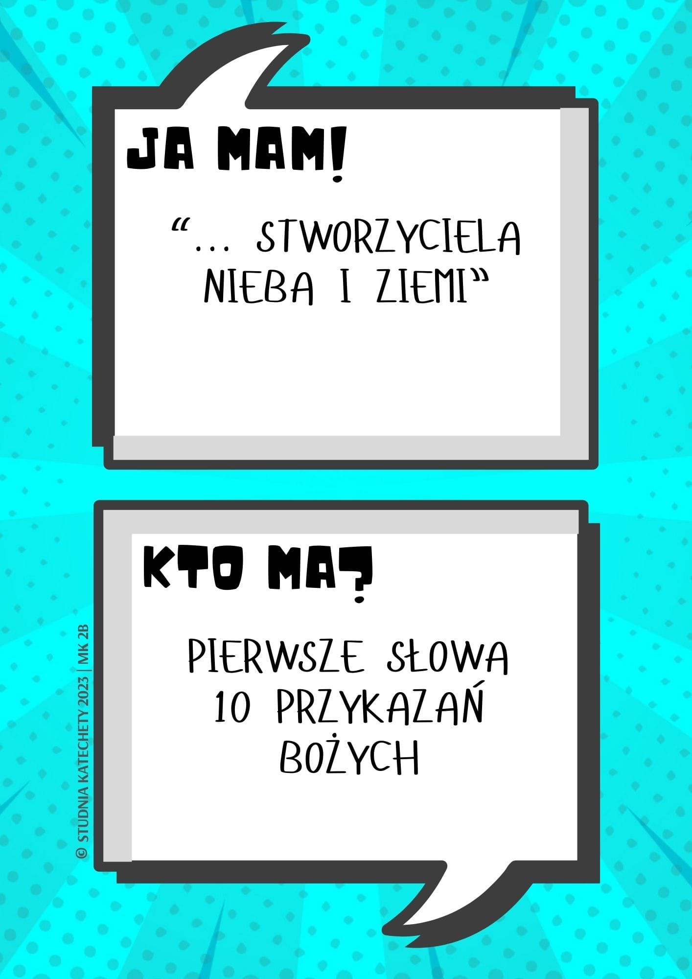 Gra religijna – “JA MAM! KTO MA?” – MAŁY KATECHIZM - karty w plikach pdf do pobrania i wydruku (2 x 32 karty, wersja krótsza i dłuższa) ⏬🖨️✂️ - obrazek 7