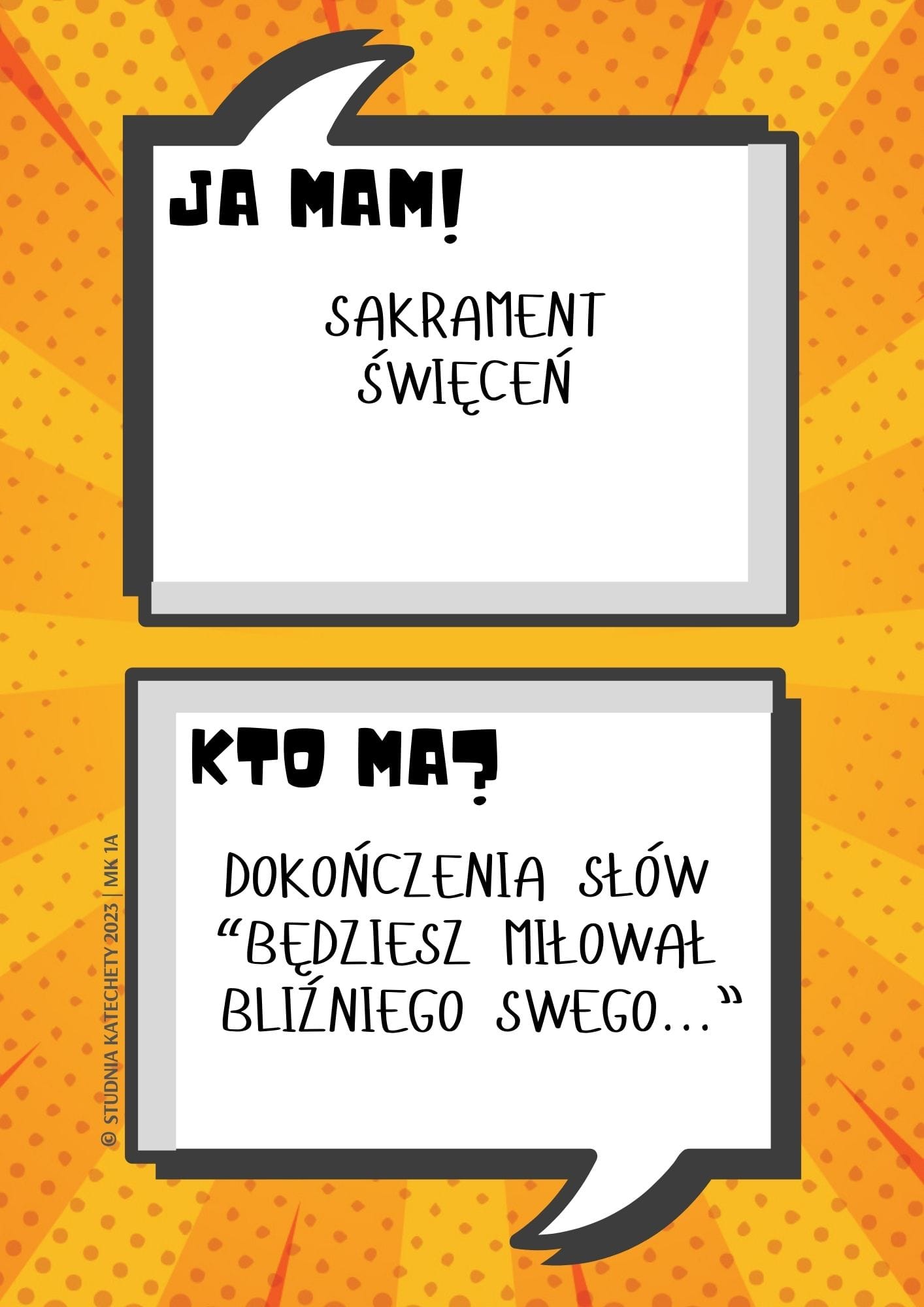 Gra religijna – “JA MAM! KTO MA?” – MAŁY KATECHIZM - karty w plikach pdf do pobrania i wydruku (2 x 32 karty, wersja krótsza i dłuższa) ⏬🖨️✂️ - obrazek 11