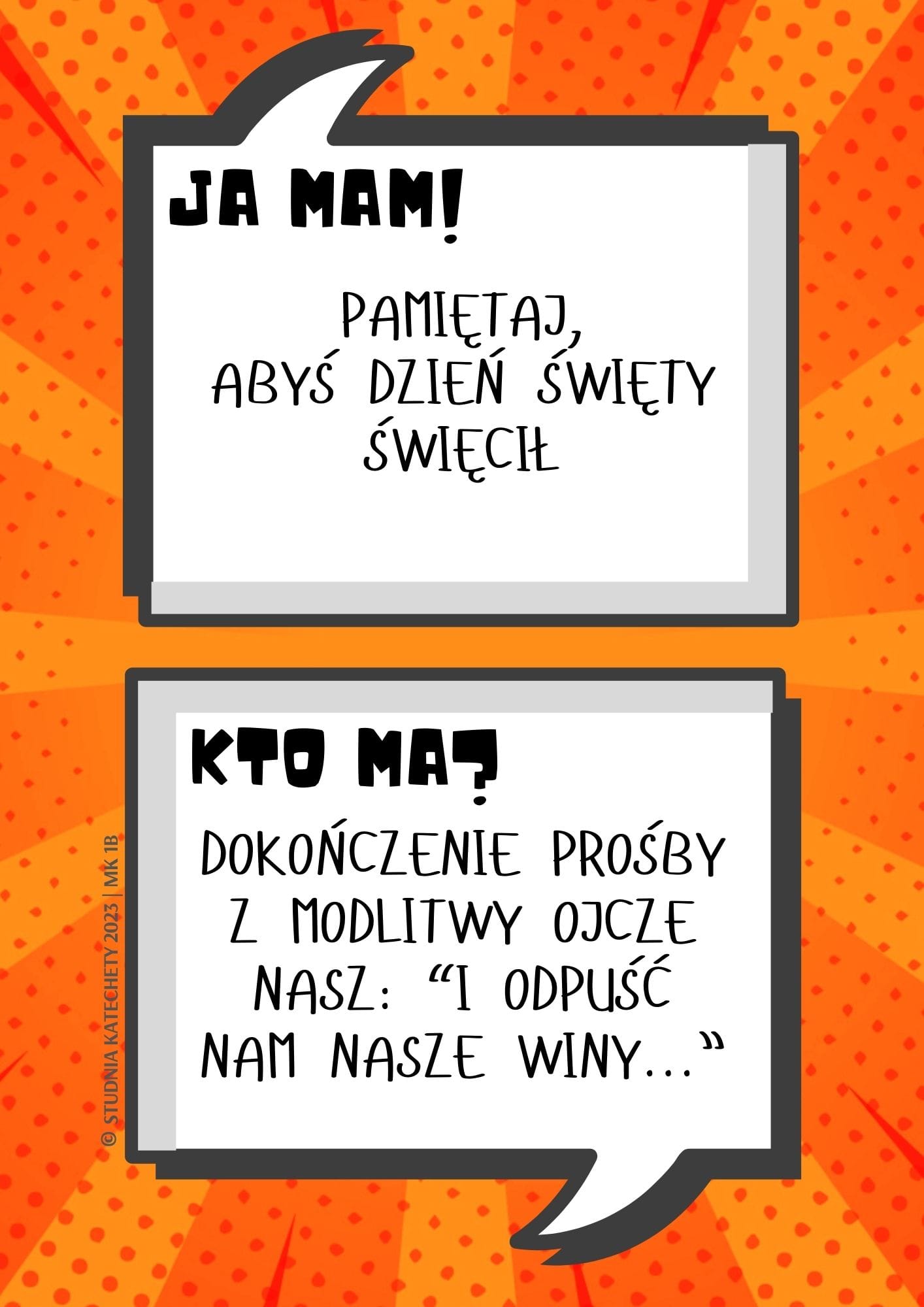 Gra religijna – “JA MAM! KTO MA?” – MAŁY KATECHIZM - karty w plikach pdf do pobrania i wydruku (2 x 32 karty, wersja krótsza i dłuższa) ⏬🖨️✂️ - obrazek 5