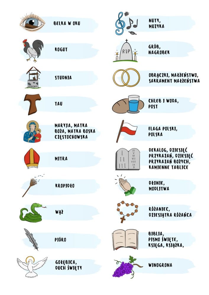 BELKA W OKU - gra religijna oparta na zasadach gry Dobble - pliki PDF do pobrania i wydruku ⏬🖨️✂️ - obrazek 2