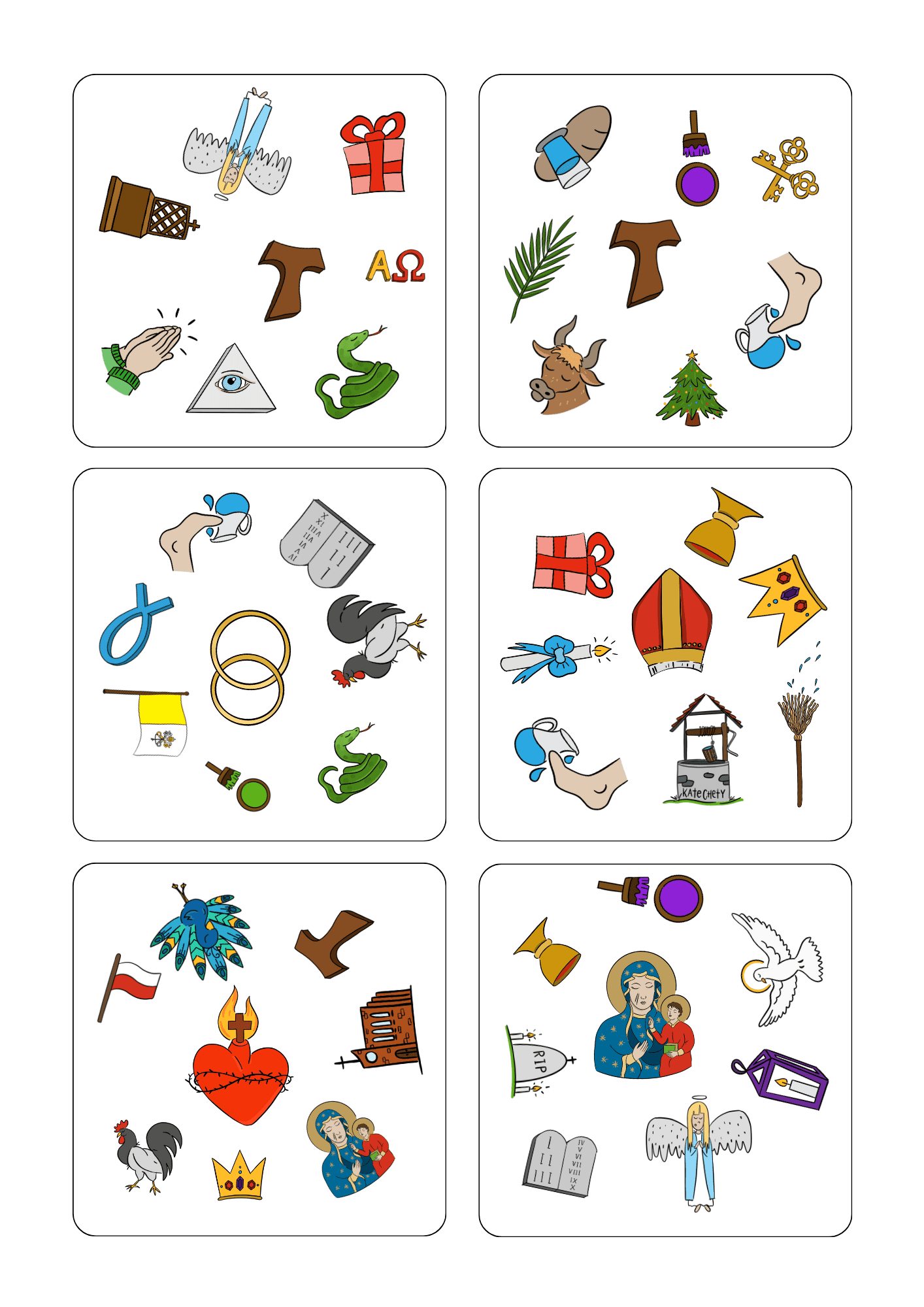 BELKA W OKU - gra religijna oparta na zasadach gry Dobble - pliki PDF do pobrania i wydruku ⏬🖨️✂️ - obrazek 3