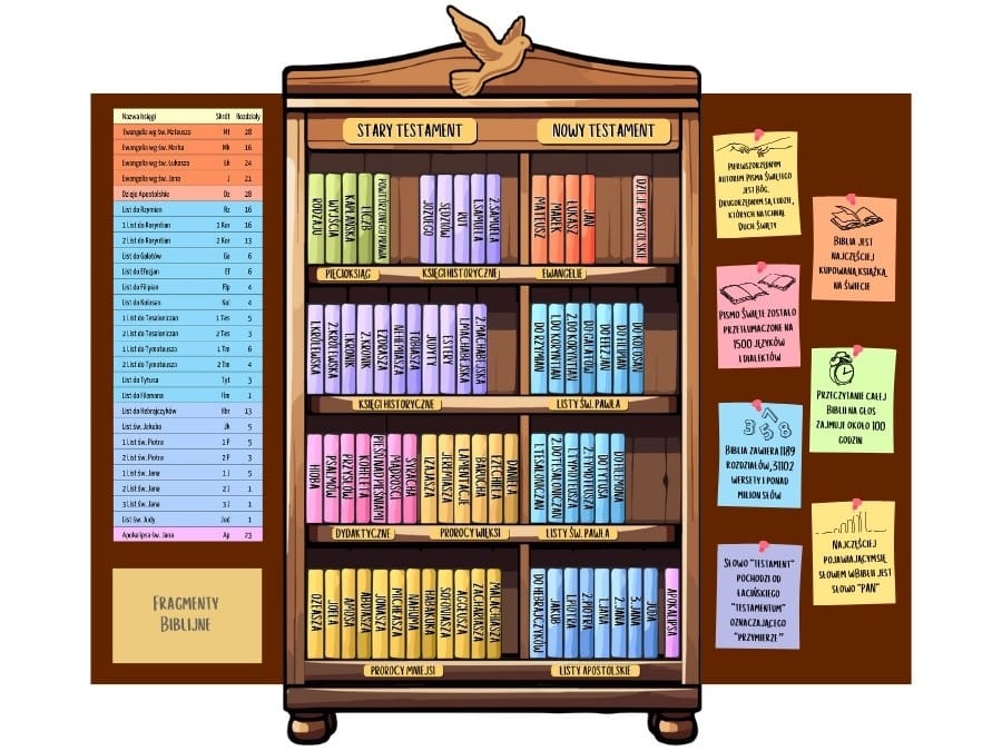 Biblia lapbook na religię Pismo Święte pomoc katechetyczna