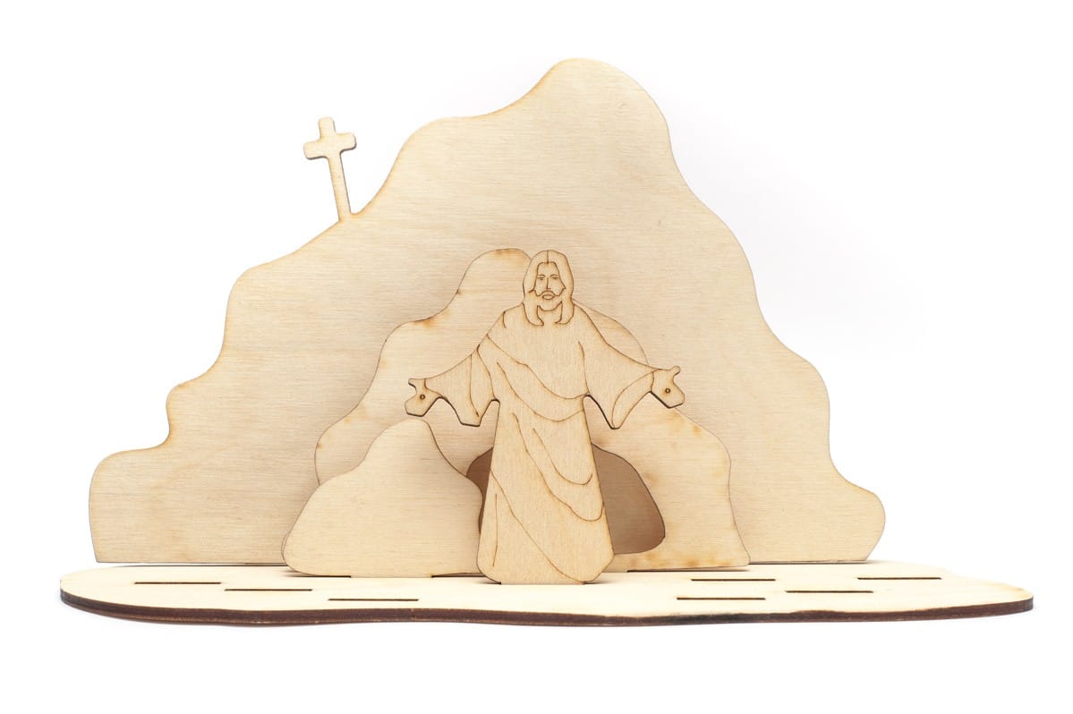 Pusty grób Jezusa - drewniana pomoc katechetyczna, puzzle 3D - obrazek 2