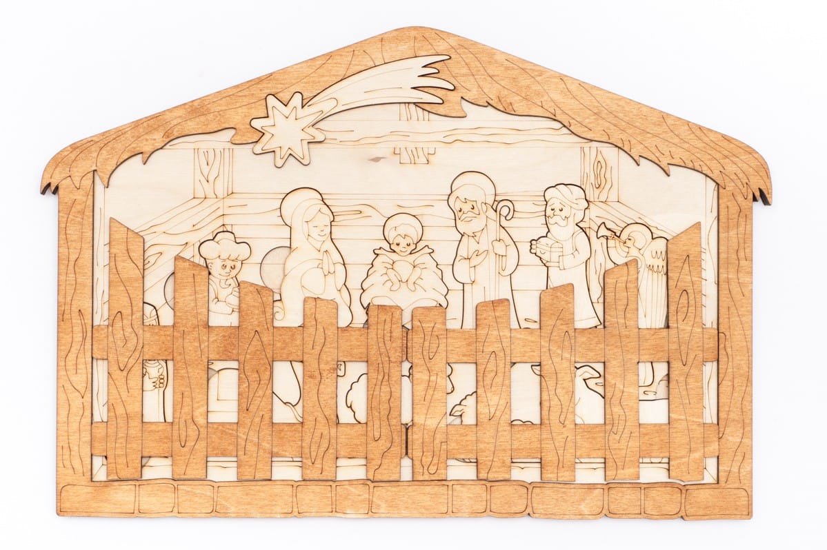 żłóbek drewniany puzzle szopka drewniane puzzle Boże Narodzenia żłóbek