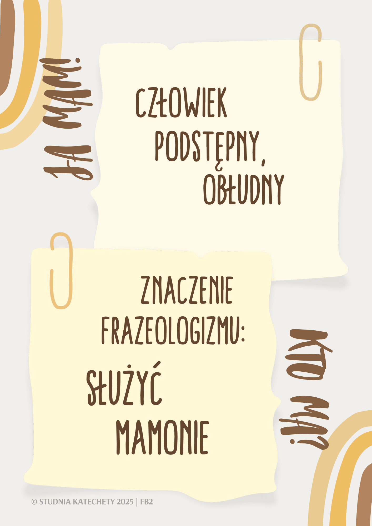 „Ja mam! Kto ma?” – zestaw kart do nauki frazeologizmów biblijnych, polecany dla katechetów i nauczycieli religii.