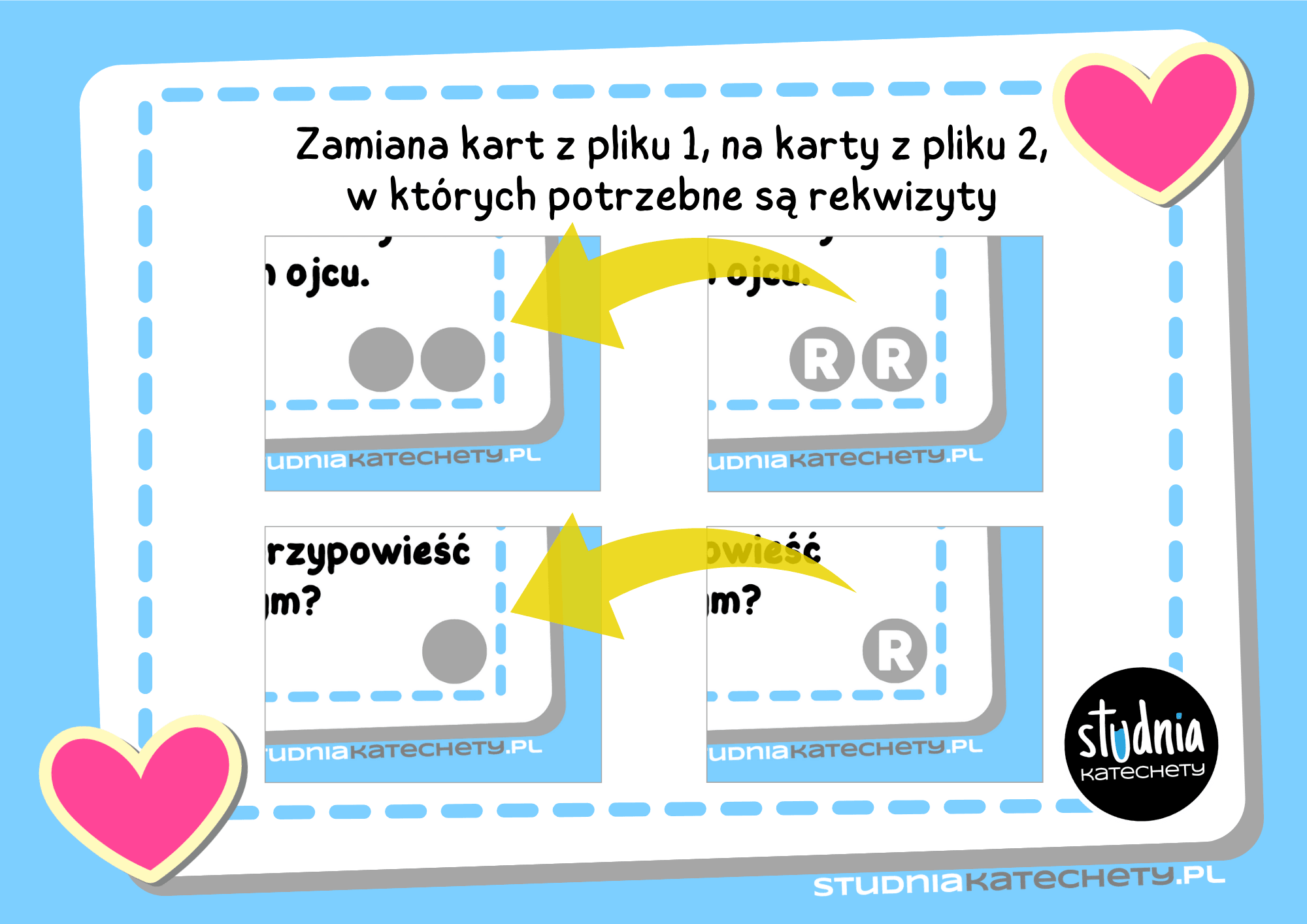 Przykładowe karty z poleceniami testu uważności o przypowieści o miłosiernym ojcu – kreatywne zadania do pracy indywidualnej i grupowej