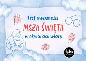 Okładka PDF testu uważności „Msza Święta — odkrywamy wielką tajemnicę”