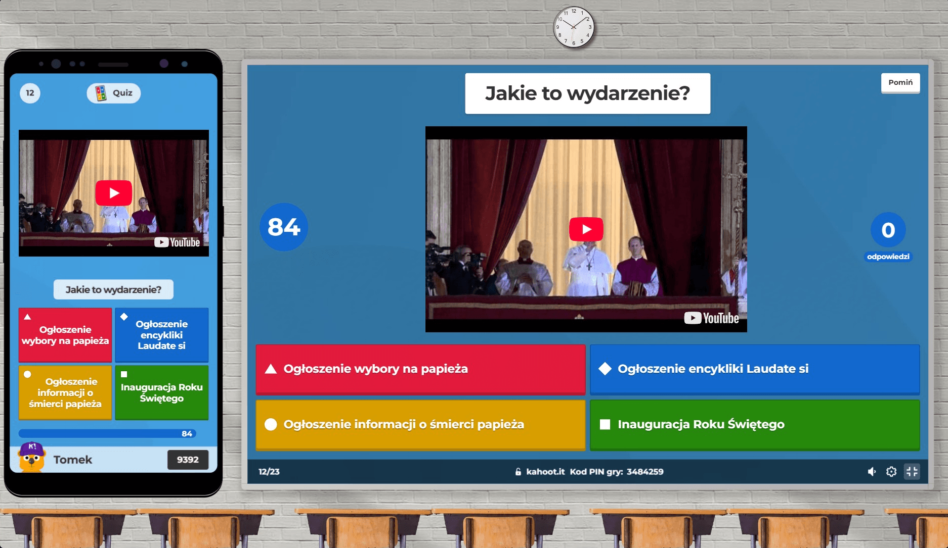 Interaktywny quiz na lekcję religii o papieżu Franciszku