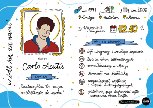 Infografika i karta pracy o św. Carlo Acutisie – materiały katechetyczne do pobrania w PDF