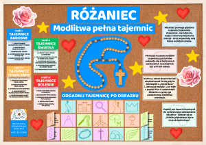 Gazetka Różaniec modlitwa pełna tajemnic. Pliki pdf do gazetki szkolenej na lekcje religii