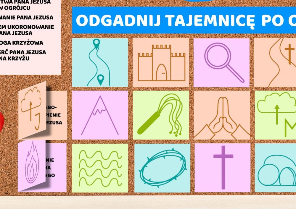 Interaktywna gazetka o Różańcu – odgadnij tajemnicę różańcową po obrazku