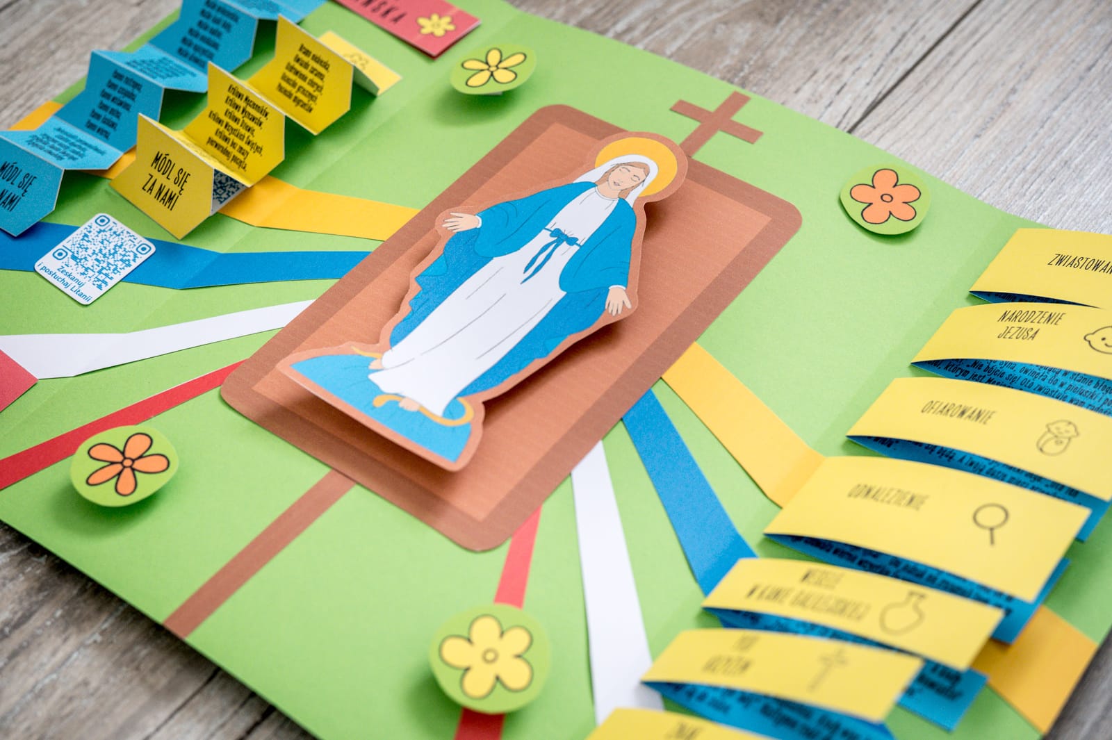 Majowe spotkania z Maryją – lapbook religijny do druku - pliki PDF do druku | 3 wersje (kolor, czarno-biała, szablony) | Katecheza, religia, edukacja domowa ⏬🖨️✂️ - obrazek 4