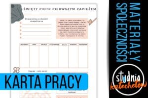 Karta pracy Święty Piotr pierwszym papieżem – notatka wizualna na lekcję religii