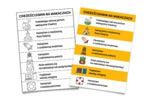 Wakacyjna przypominajka - kolorowanka i infografika PDF ⏬🖨️✂️