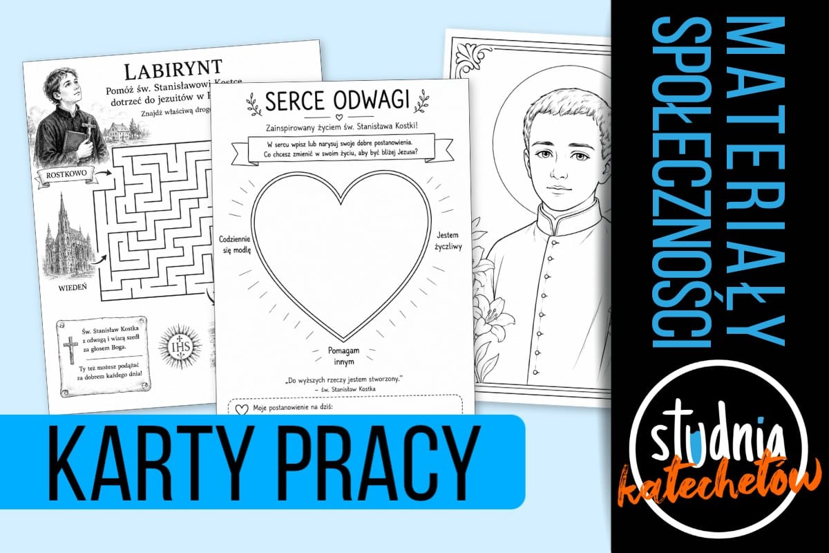 Karty pracy i kolorowanka na katechezy o św. Stanisławie Kostce