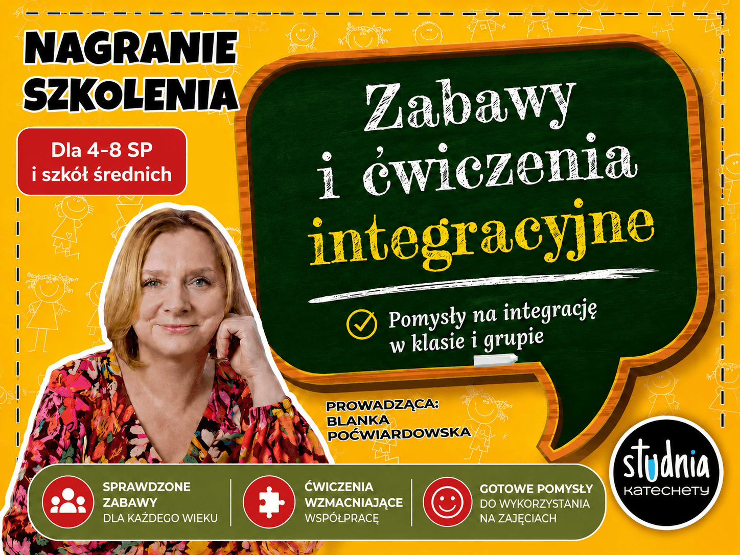 Zabawy i ćwiczenia integracyjne – nagranie webinaru dla katechetów, nauczycieli i osób pracujących z grupami dzieci i młodzieży